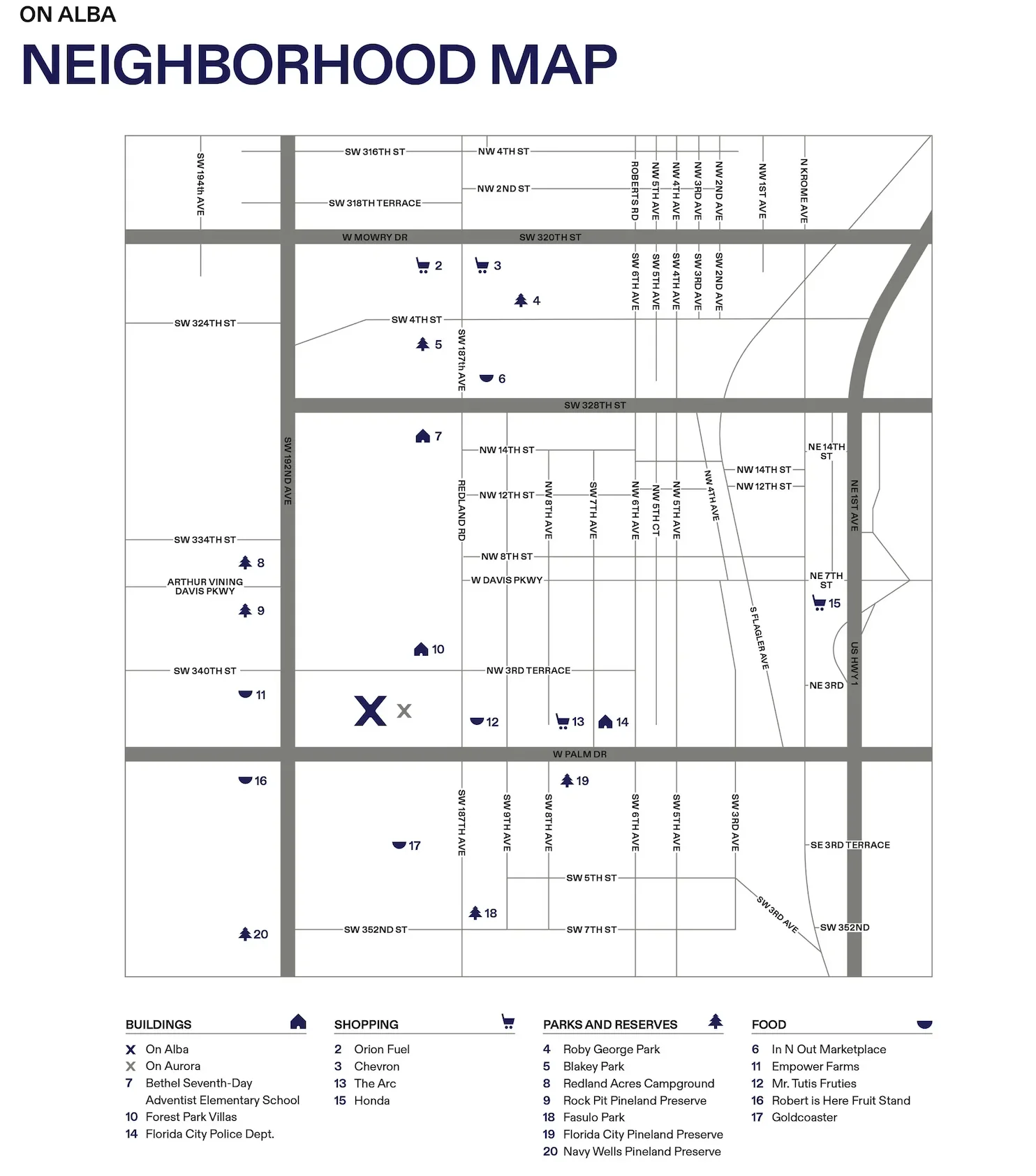 On Alba neighborhood map