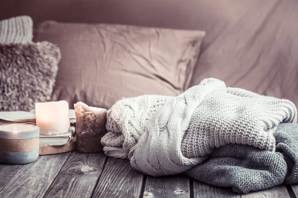 Cozy blankets and candles