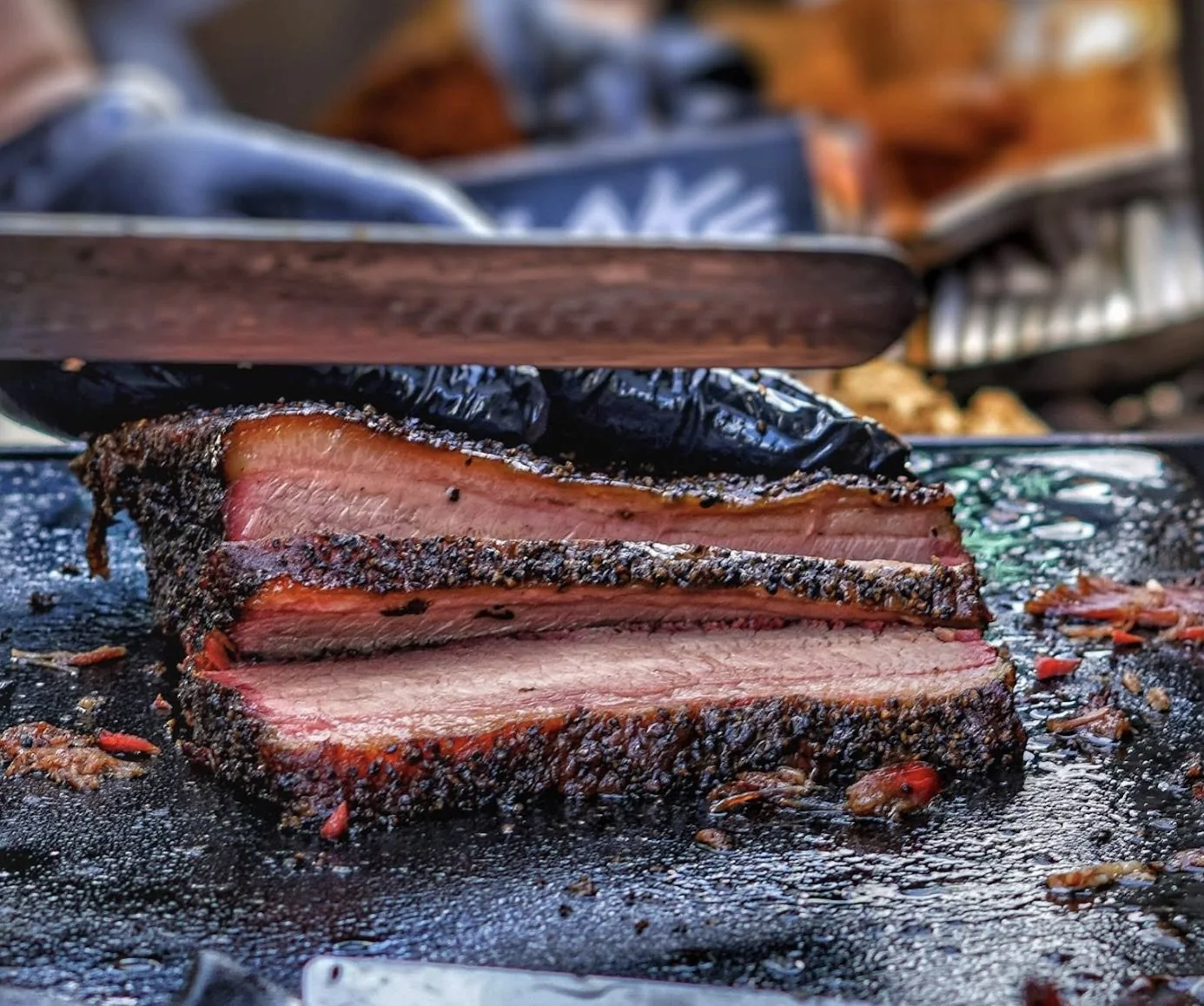 Barbecue ribs cooking on a grill