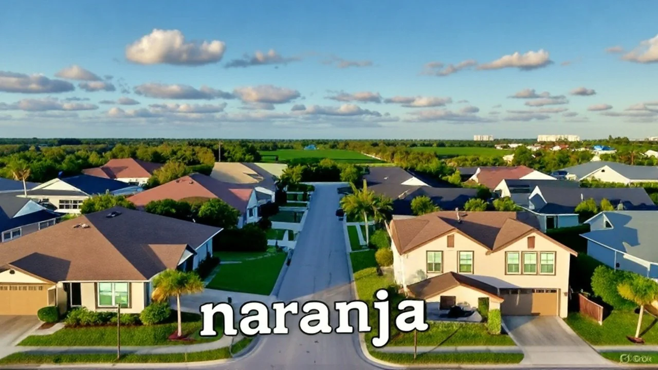 Aerial view of homes in Naranja
